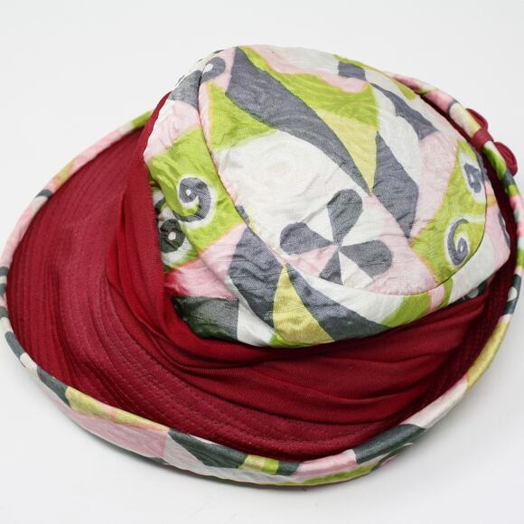 Vintage 60s Bucket Hat Pink Green Mod Go-Go Style Fabric w Curved Brim – Hey Viv - Picture 6 of 9